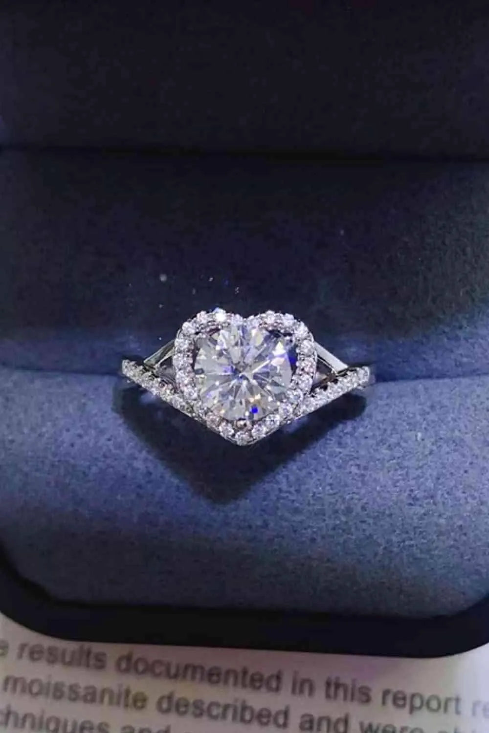 Adored 1 Carat Moissanite 925 Sterling Silver Heart Ring Moissanite - Tophatter Daily Deals